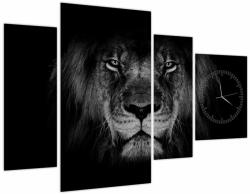 Mivali Tablou - Leu majestic (cu ceas), din patru bucăți 110x75 cm cu ceas (V022102V11075C)