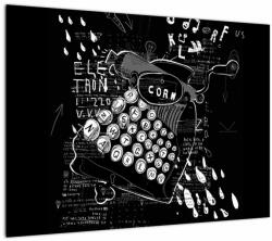 Mivali Tablou pe sticlă - Desen în stilul lui Banksy, dintr-o bucată 70x50 cm pe sticlă (V023485V7050GD)