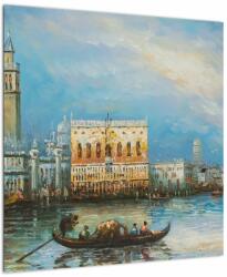 Mivali Tablou - Gondola care trece prin Veneția, pictură în ulei, dintr-o bucată 50x50 cm (V023323V5050)