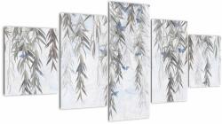 Mivali Tablou - Crenguțe de salcie cu fluturi, din cinci bucăți 150x80 cm (V022869V150805PCS)