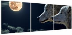 Mivali Tablou cu lupi în lună, din trei bucăți 120x40 cm (V020447V12040)