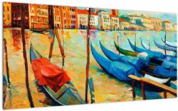 Mivali Tablou pe sticlă - Port în Veneția, dintr-o bucată 100x50 cm pe sticlă (V023366V10050GD)