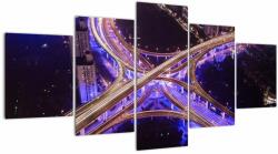 Mivali Tablou cu o interesecție mare noapte, din cinci bucăți 150x80 cm (V021164V150805PCS)