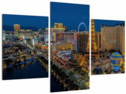 Mivali Tablou cu Las Vegas nocturn, din trei bucăți 90x60 cm (V021010V90603PCS)
