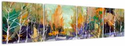Mivali Tablou - Drum înzăpezit prin pădure, din patru bucăți 160x40 cm (V023245V16040)