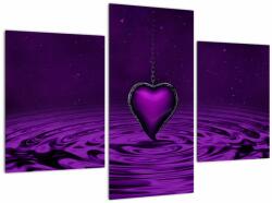 Mivali Tablou ci inima violetă, din trei bucăți 90x60 cm (V020396V90603PCS)