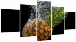 Mivali Tablou cu anans în apă (cu ceas), din cinci bucăți 150x80 cm cu ceas (V020626V15080C)