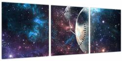Mivali Tablou cu cosmos (cu ceas), din trei bucăți 90x30 cm cu ceas (V022089V9030C)
