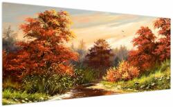 Mivali Tablou - Râu în peisaj de toamnă, dintr-o bucată 200x100 cm (V023239V200100)