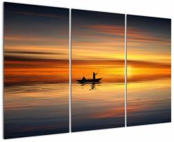 Mivali Tablou - cu barca, din trei bucăți 120x80 cm (V020168V120803PCS)