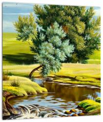 Mivali Tablou - Râu între câmpii, pictură în ulei, dintr-o bucată 30x30 cm (V023241V3030)