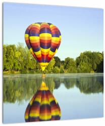 Mivali Tablou cu balon cu aer cald pe un lac, dintr-o bucată 40x40 cm (V020217V4040)
