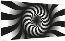 Mivali Tablou pe sticlă abstract cu spirala alb neagră, dintr-o bucată 100x50 cm pe sticlă (V020831V10050GD)