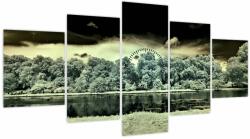Mivali Tablou suprafeței de apă (cu ceas), din cinci bucăți 150x80 cm cu ceas (V022315V15080C)