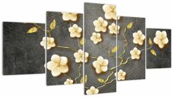 Mivali Tablou - Arbust auriu pe fundal negru, din cinci bucăți 150x80 cm (V022767V150805PCS)