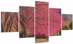Mivali Tablou cu copaci înfloriți, din cinci bucăți 125x70 cm (V022260V12570)