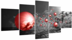 Mivali Tabloul bilelor roșii, din cinci bucăți 150x80 cm (V020107V150805PCS)