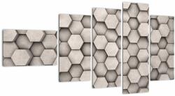 Mivali Tablou - Hexagoane design beton, din cinci bucăți 110x60 cm (V023125V11060)