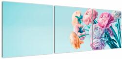 Mivali Tablou - Flori în vază, din trei bucăți 150x50 cm (V022533V15050)
