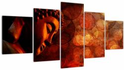 Mivali Tablou - Buddha în nuanțe roșii, din cinci bucăți 150x80 cm (V023344V150805PCS)