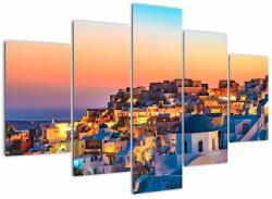 Mivali Tablou - Santorini în amurg, din cinci bucăți 150x105 cm (V021709V150105)