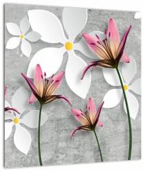 Mivali Tablou pe sticlă cu abstracție florală, dintr-o bucată 40x40 cm pe sticlă (V022186V4040GD)