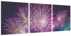 Mivali Tablou cuoraș nocturn cu artificii (cu ceas), din trei bucăți 90x30 cm cu ceas (V020363V9030C)