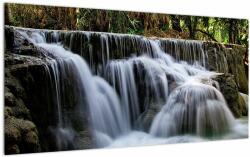 Mivali Tablou pe sticlă - Cascadă în junglă, dintr-o bucată 100x50 cm pe sticlă (V022663V10050GD)