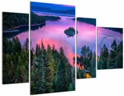 Mivali Tablou - Lacul Tahoe, Sierra Nevada, California, SUA (cu ceas), din patru bucăți 110x75 cm cu ceas (V023404V11075C)