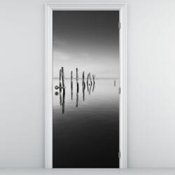 Mivali Fototapet pentru ușă - Oglinda apei alb-negru (D022032D95205)