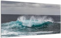 Mivali Tablou pe sticlă - Valuri pe ocean, dintr-o bucată 100x50 cm pe sticlă (V022449V10050GD)