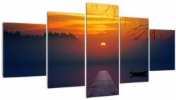 Mivali Tablou cu podul în apus de soare, din cinci bucăți 150x80 cm (V020012V150805PCS)