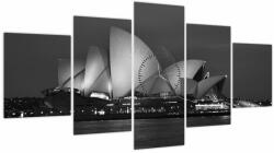 Mivali Tablou cu Opera din Sydney (cu ceas), din cinci bucăți 150x80 cm cu ceas (V020115V15080C)