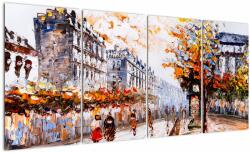 Mivali Tablou - Viața în oraș, din patru bucăți 160x80 cm (V021995V16080)