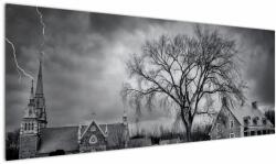 Mivali Tablou cu sat alb negru, dintr-o bucată 145x58 cm (V020397V14558)