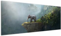 Mivali Tablou - Elefant în vârful Taj Mahalului, dintr-o bucată 145x58 cm (V023050V14558)
