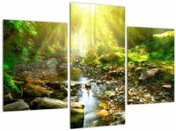 Mivali Tablou cu râul în pădurea verde, din trei bucăți 90x60 cm (V020942V90603PCS)