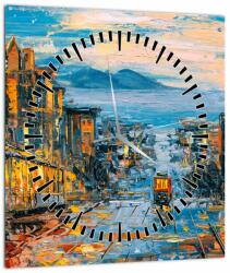 Mivali Tablou - Telecabină, San Francisco (cu ceas), dintr-o bucată 30x30 cm cu ceas (V022949V3030C)
