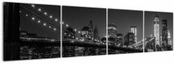 Mivali Tablou cu podul Brooklin în New York, din patru bucăți 160x40 cm (V020940V16040)