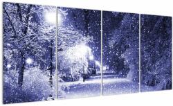 Mivali Tablou - Noaptea magică de iarnă, din patru bucăți 160x80 cm (V023263V16080)
