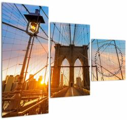 Mivali Tablou - Podul Brooklyn, Manhattan, New York (cu ceas), din trei bucăți 90x70 cm cu ceas (V023326V9070C)