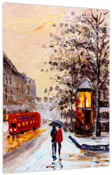 Mivali Tablou - Pictură oraș iarna, dintr-o bucată 30x40 cm (V023893V3040)