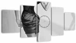 Mivali Tablou - Femeie într-o rochie scurtă (cu ceas), din cinci bucăți 150x80 cm cu ceas (V023558V15080C)