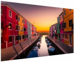 Mivali Tablou - Apus de soare, insula Burano, Veneția, Italia, dintr-o bucată 150x100 cm (V022657V150100)