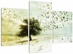Mivali Tablou - cu multe păsări pictate, din trei bucăți 90x60 cm (V021914V90603PCS)