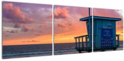 Mivali Tablou de pe plaja Santa Monica, din trei bucăți 120x40 cm (V021533V12040)