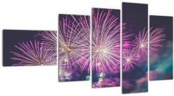 Mivali Tablou cuoraș nocturn cu artificii, din cinci bucăți 110x60 cm (V020363V11060)