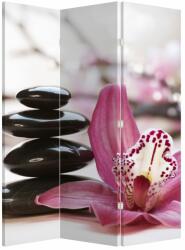 Mivali Paravan - Pietre pentru masaj și orhidee, din 3 bucăți, 126x170 cm (P020910P135180)