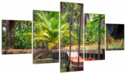 Mivali Tablou - Nava din lemn în canal , Thailand, din cinci bucăți 125x70 cm (V021513V12570)