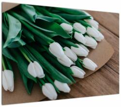 Mivali Tablou cu buchet de lalele albe, dintr-o bucată 100x70 cm (V020922V10070)